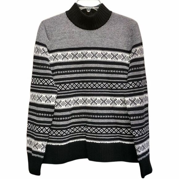 Brooks Brothers Merino Wool Sweater in Black/White Women’s XL - Picture 1 of 5